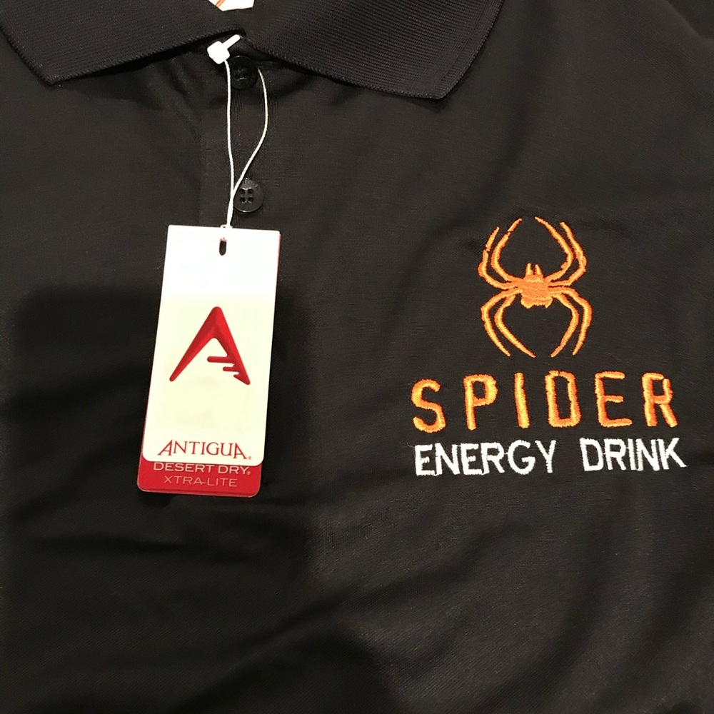 Spyder Black Polo Shirt with Orange Logo